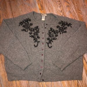 THE AVENUE beaded 70%lambswool,20%angora cardigan